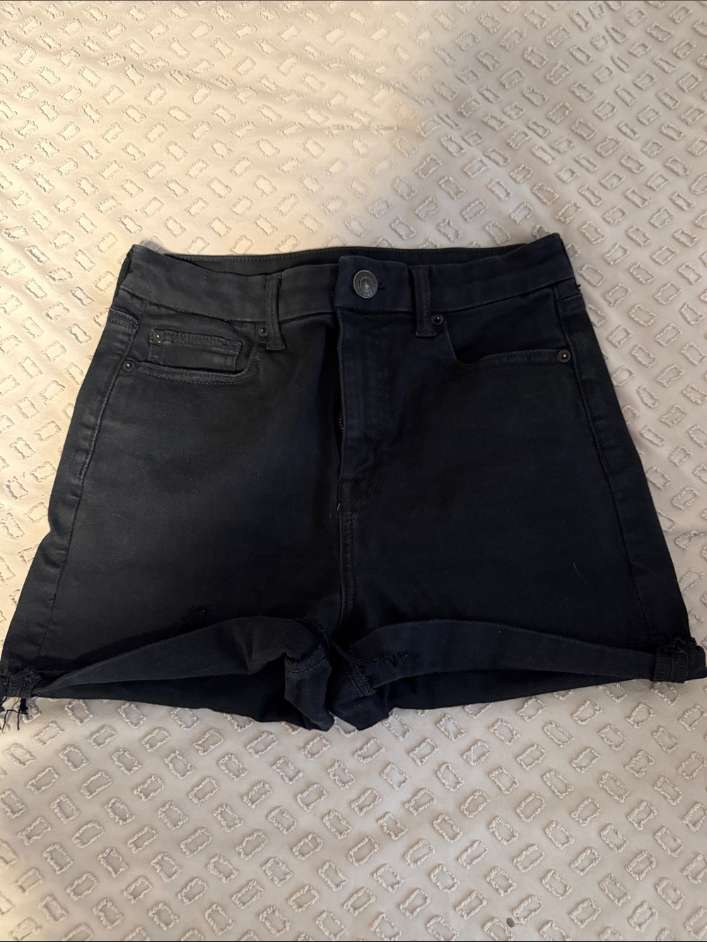 American Eagle Outfitters Black High-Rise Denim Shorts